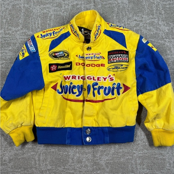 Chase Drivers Line Juicy Fruit Sponsor NASCAR Stitched Patch Jacket Kids Sz XS - Picture 1 of 10